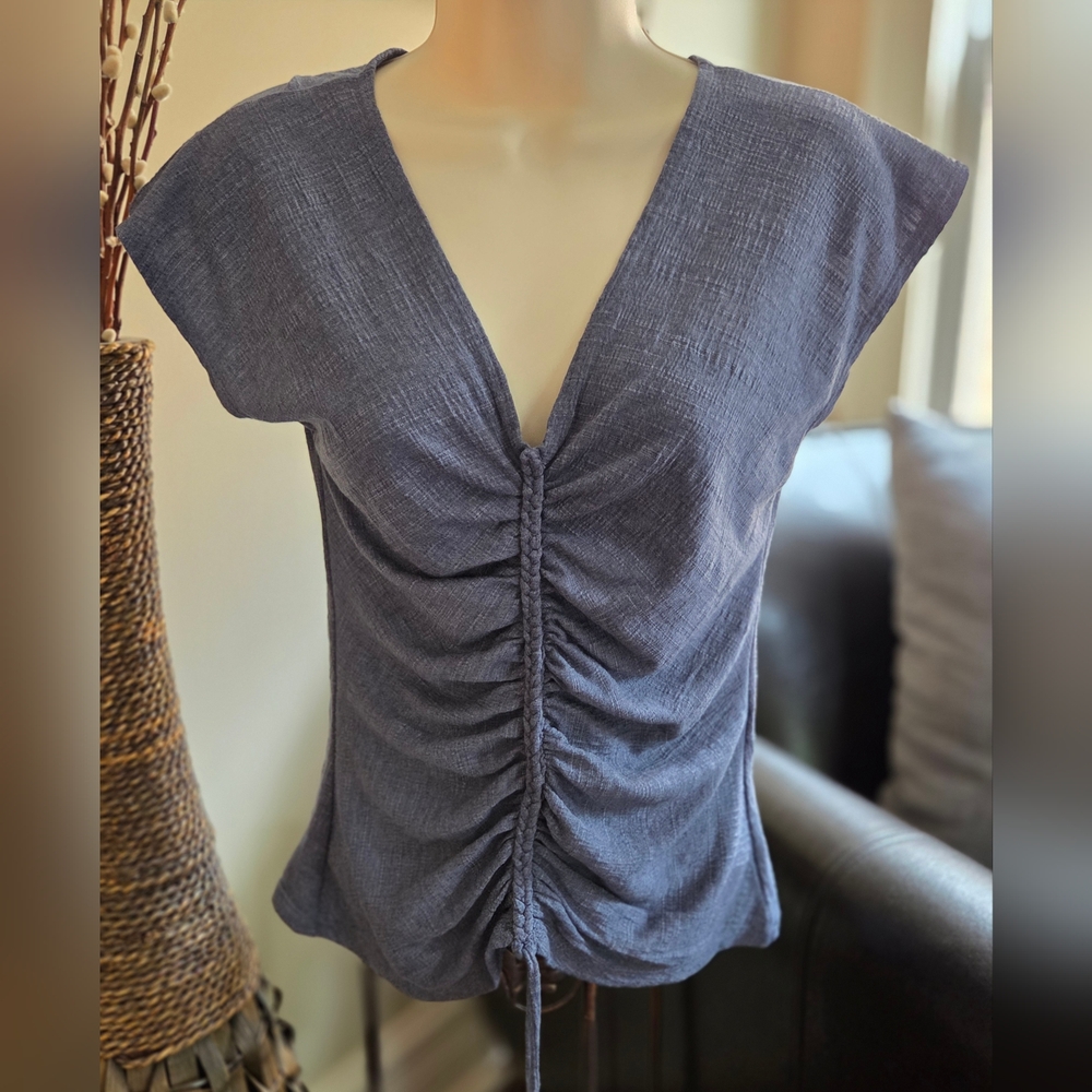 Max Studio Charcoal Ruched Blouse